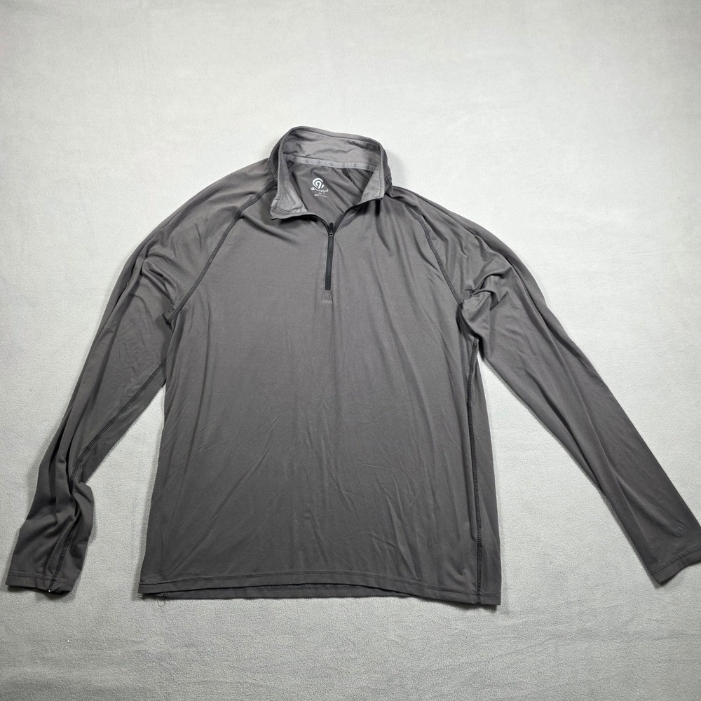Champion Quarter Zip Pullover Mens Medium‎ Gray Solid Quarter Zip Long Sleeve